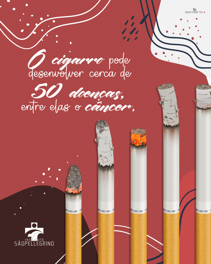 O cigarro pode desenvolver cerca de 50 tipos de doenças, entre elas o câncer
